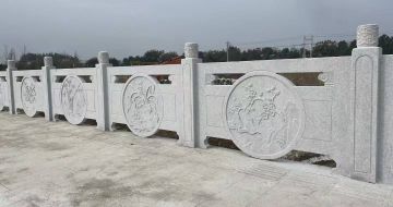 鹤岗芝麻白河道栏杆 石材栏杆