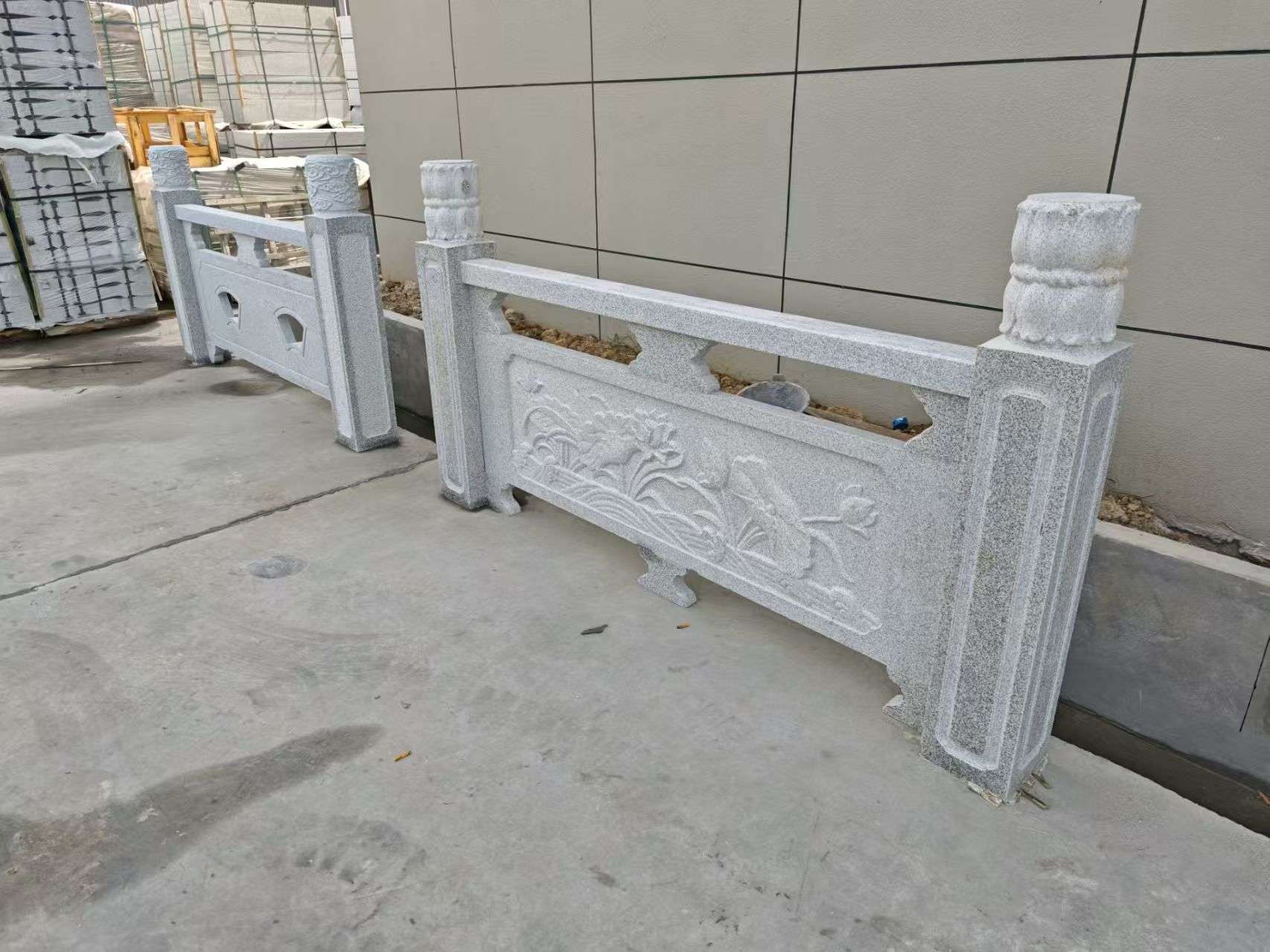 鹤岗芝麻白河道栏杆 石材栏杆